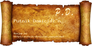 Putnik Domicián névjegykártya